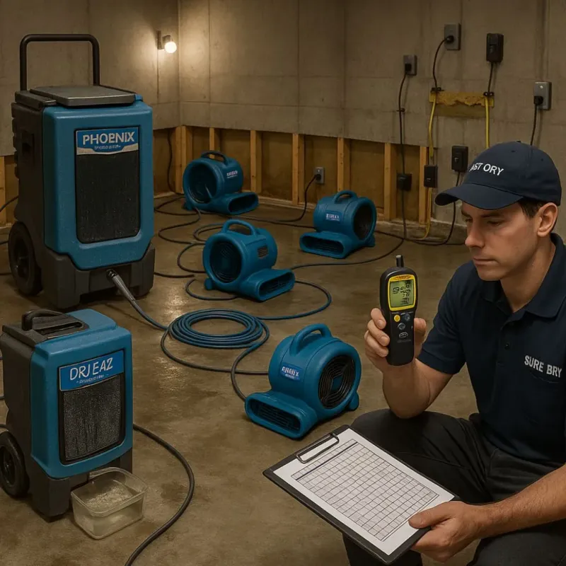 Structural Drying and Dehumidification process in Noyack, NY